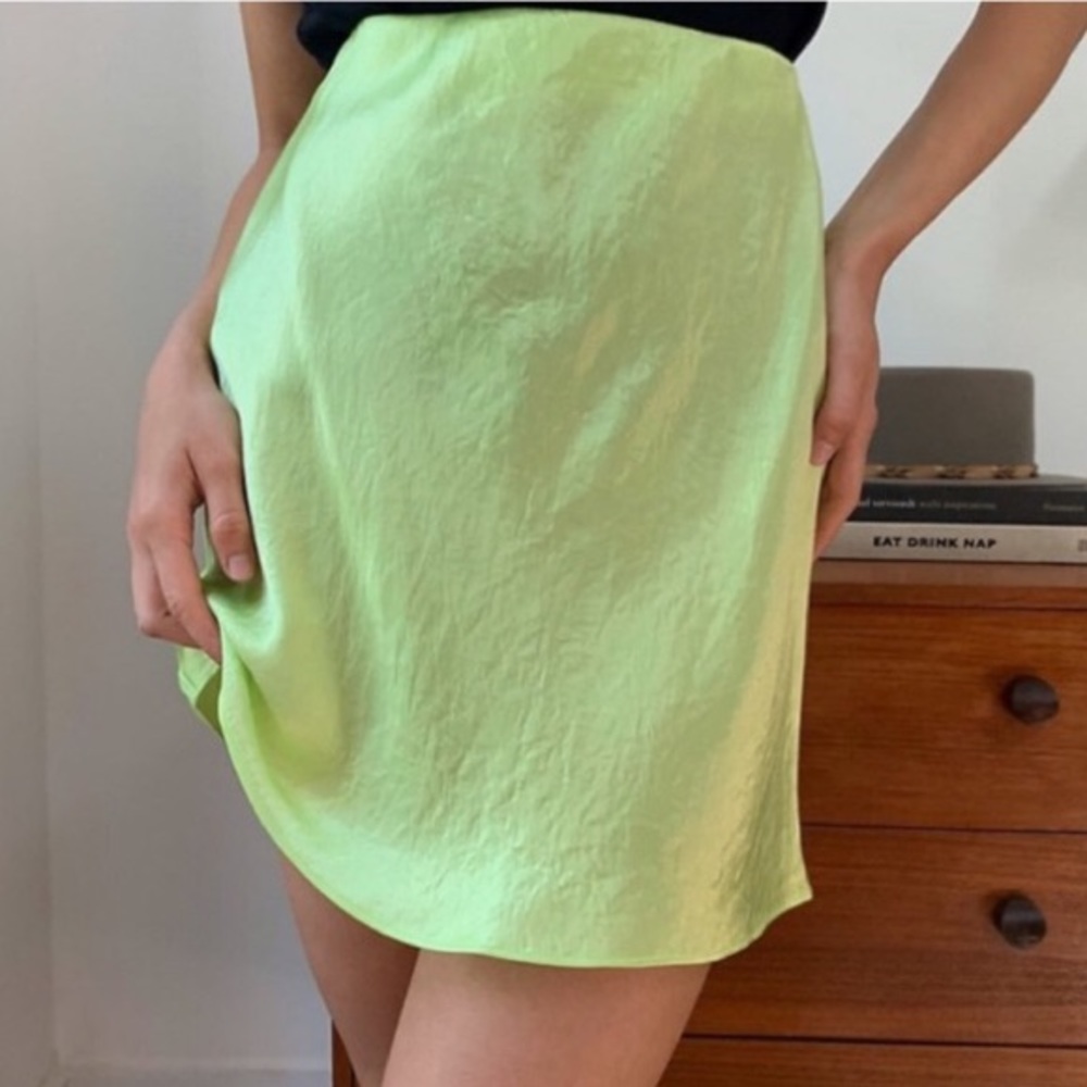 Babaton Mini Satin Slip Skirt - Aritzia